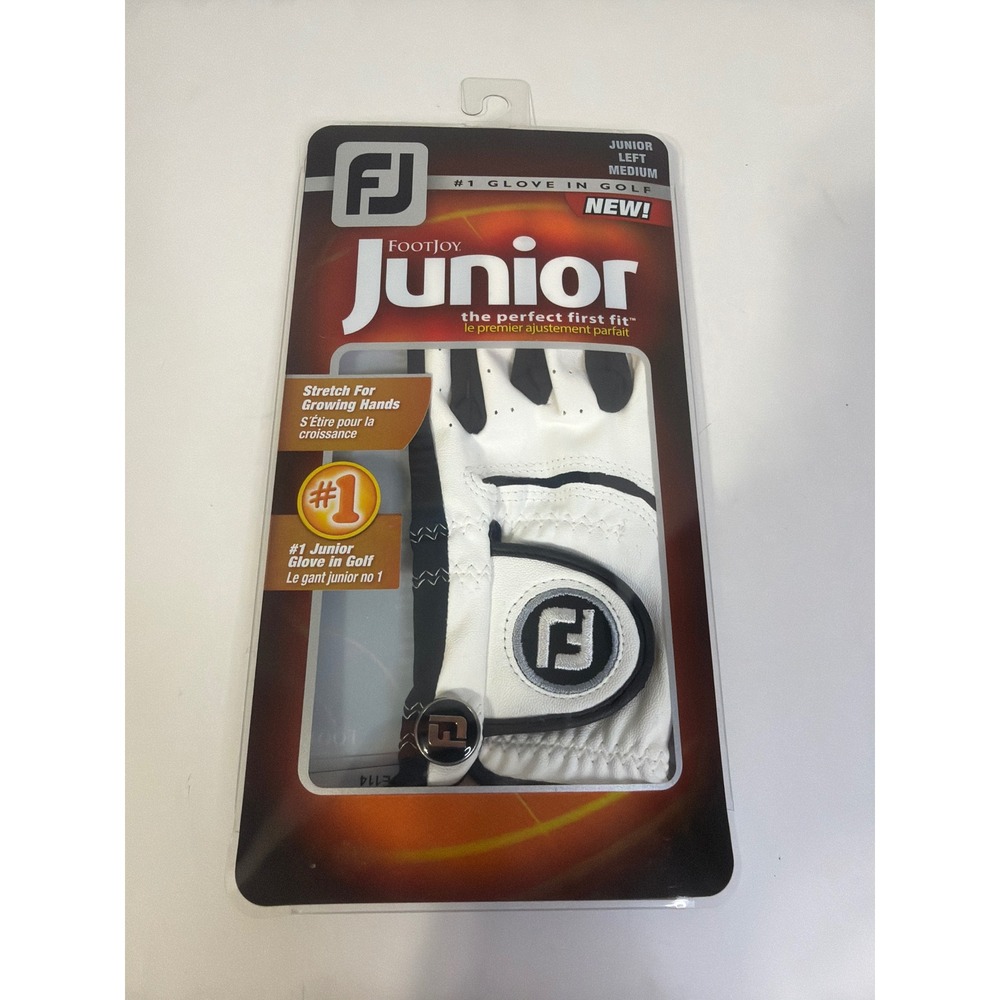 FootJoy Junior Golf Glove Left Hand Medium White Black 65911E New